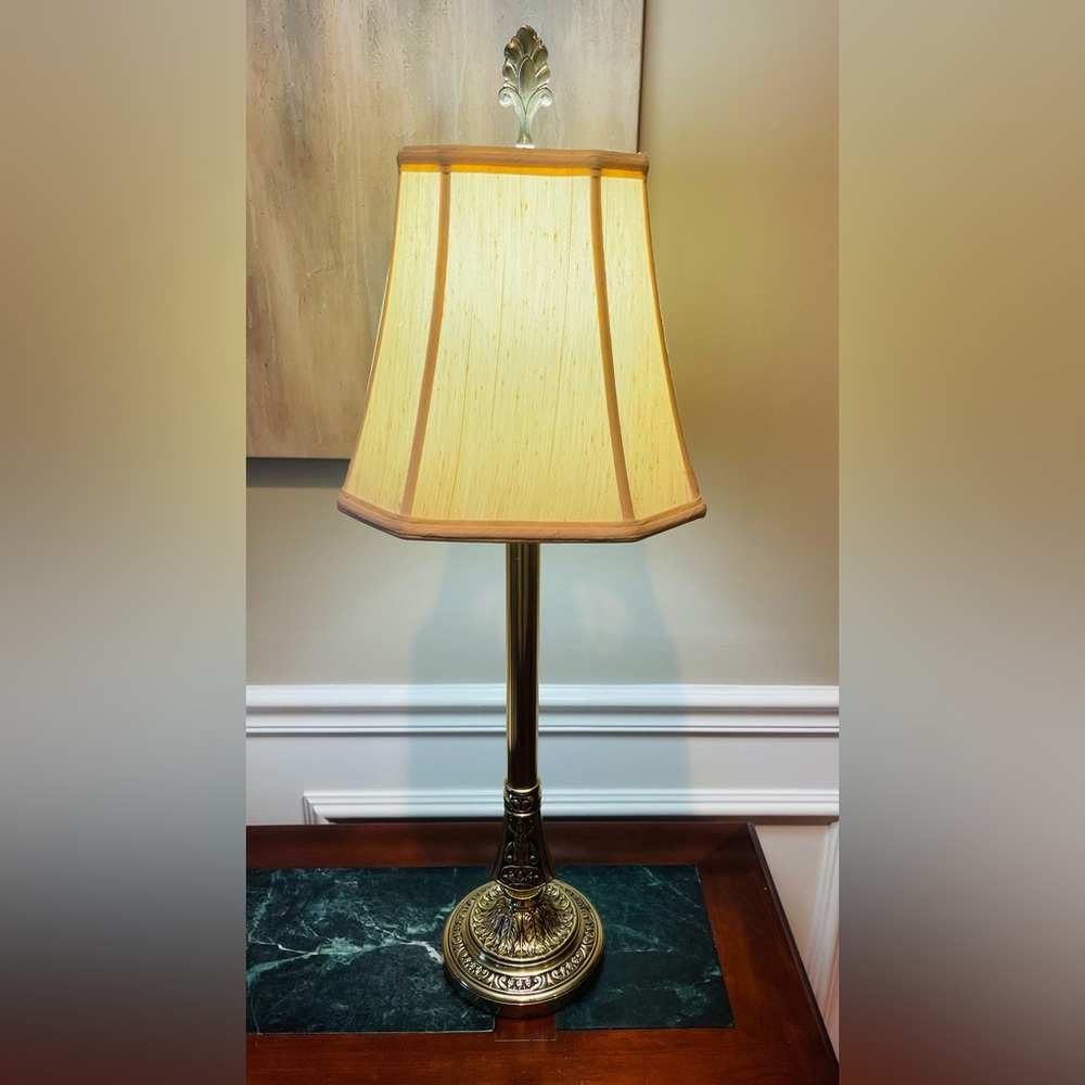 Stiffel Mid-Century Polished Solid Brass
Colunm Table Lamp